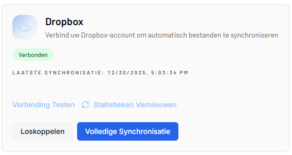SiteWhiz toont een overzicht van al je gekoppelde projecten op desktop